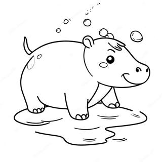 Halaman Mewarna Capybara Gembira Berenang 90326-30364