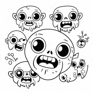 Halaman Mewarna Muka Zombie Lucu 90638-30605