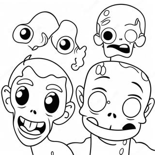 Halaman Mewarna Muka Zombie Lucu 90638-30607