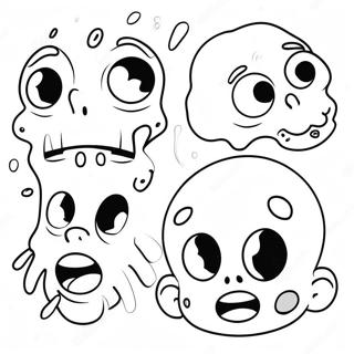 Halaman Mewarna Muka Zombie Lucu 90638-30608