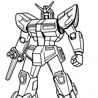 Halaman Mewarna Reka Bentuk Mecha Gundam 91383-31258