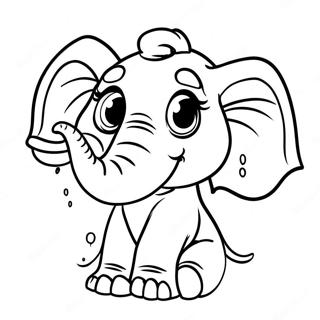 Halaman Mewarna Parti Gajah Mabuk Yang Comel 91405-31267