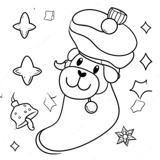 Halaman Mewarna Stoking Krismas Comel 91432 31289