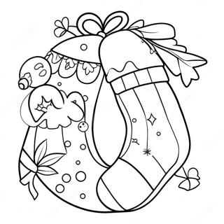 Halaman Mewarna Stoking Krismas Dihias 91434 31298