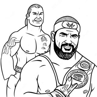 Halaman Mewarna Wwe Superstars Dalam Aksi 91837-31606