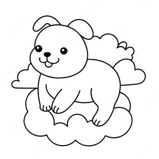 Anjing Kawaii Halaman Mewarna