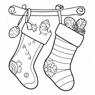 Halaman Mewarna Stoking Krismas Berwarna Warni 91969 31717