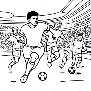 Halaman Mewarna Adegan Perlawanan Piala Dunia Yang Dinamik 92739-32313