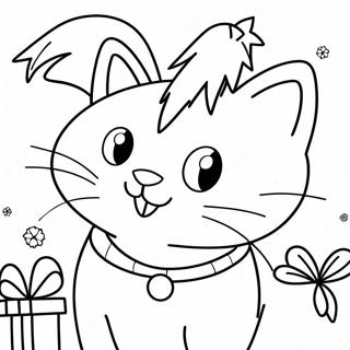 Halaman Mewarna Kucing Krismas Yang Ceria 92971 32499