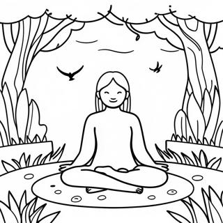 Halaman Mewarna Meditasi Alam Damai 93096-32590