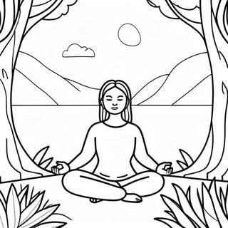 Halaman Mewarna Meditasi Alam Damai 93096-32591