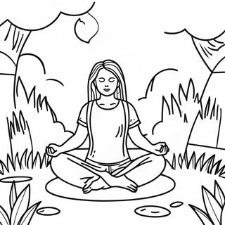 Halaman Mewarna Meditasi Alam Damai 93096-32592