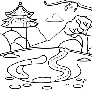 Halaman Mewarna Meditasi Taman Zen 93097 32595