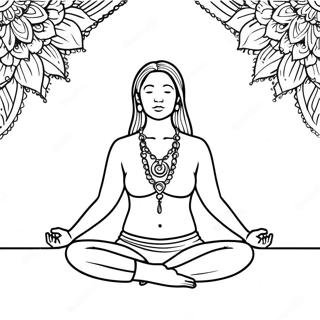 Halaman Mewarna Pose Yoga 93098-32598