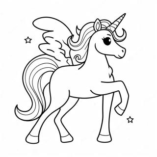 Halaman Mewarna Unicorn Yang Menggembirakan 93225-32690