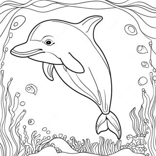 Halaman Mewarna Lumba Lumba Anggun Di Bawah Air 93331-32777