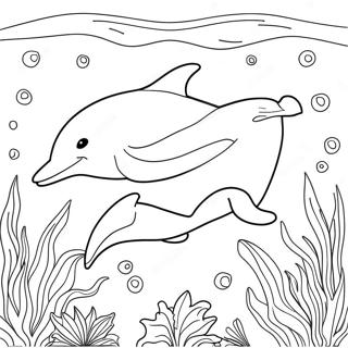 Halaman Mewarna Lumba Lumba Anggun Di Bawah Air 93331-32778