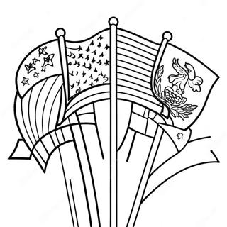 Halaman Mewarna Bendera Negara Berwarna Warni 93456-32868