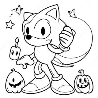 Sonic Halloween Halaman Mewarna