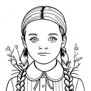 Wednesday Addams Halaman Mewarna