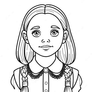 Halaman Mewarna Wednesday Addams 93610-32983