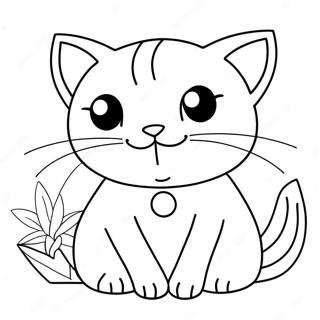 Halaman Mewarna Kucing Anime 93687-33043