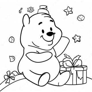 Winnie The Pooh Krismas Halaman Mewarna