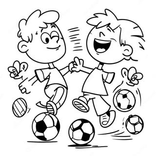 Halaman Mewarna Hey Arnold Bermain Bola Sepak 94180-33436