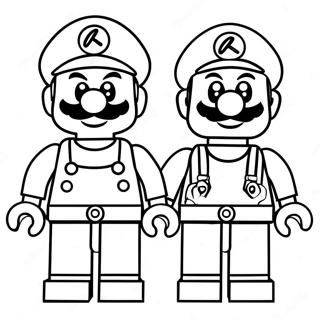 Halaman Mewarna Lego Mario Dan Luigi Bersaudara 94385 33666