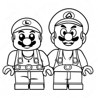 Halaman Mewarna Lego Mario Dan Luigi Bersaudara 94385 33667