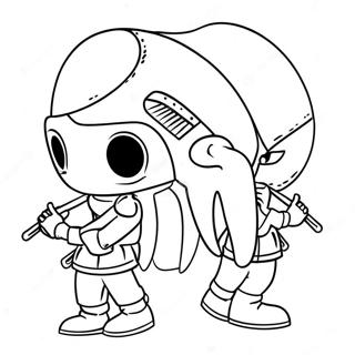 Halaman Mewarna Pengawal Bertopeng Permainan Sotong 94799 34111