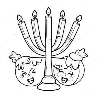 Cute Hanukkah Halaman Mewarna