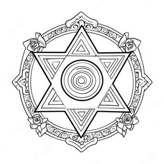 Halaman Mewarna Bintang David Yang Menawan 94955-34235