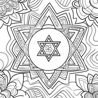 Halaman Mewarna Bintang David Yang Menawan 94955-34236