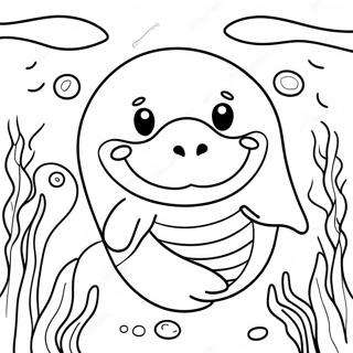 Halaman Mewarna Manatee Gembira Di Bawah Air 94979-34248