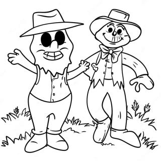 Halaman Mewarna Eustace Bagge Dengan Scarecrow Halaman Mewarna