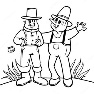 Halaman Mewarna Eustace Bagge Dengan Scarecrow Halaman Mewarna