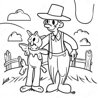 Halaman Mewarna Eustace Bagge Dengan Scarecrow Halaman Mewarna