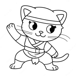 Halaman Mewarna Kucing Ninja Yang Senyap 95463 34625