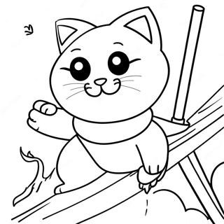 Halaman Mewarna Kucing Ninja Yang Senyap 95463 34627