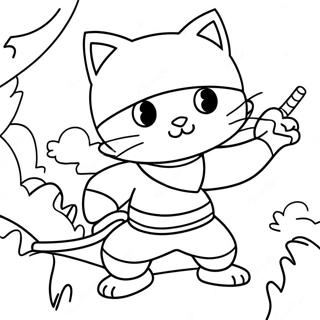 Halaman Mewarna Kucing Ninja Yang Senyap 95463 34628