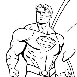 Halaman Mewarna Superhero Yang Tidak Terkalahkan Dalam Aksi 95513-34664