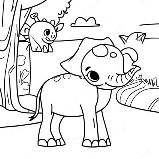 Halaman Mewarna Safari Tolak Matematik 95565-34705