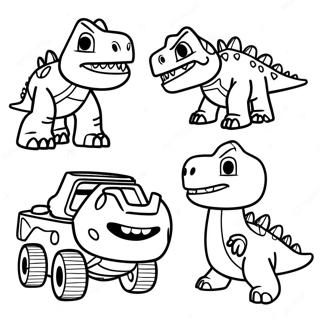 Halaman Mewarna Watak Dinotrux Yang Mesra 95720 34870