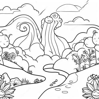 Halaman Mewarna Landskap Fantasi Yang Menggembirakan 9584-1367