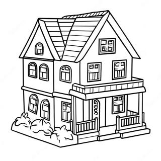 Halaman Mewarna Mainan Rumah Boneka Yang Menawan 95873 34992