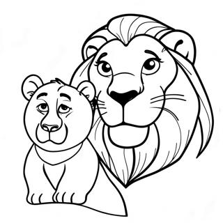 Halaman Mewarna Mufasa Yang Bijak Dengan Simba 95897-35007