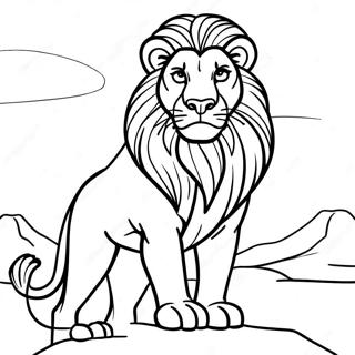 Mufasa Berdiri Dengan Bangga Halaman Mewarna 95898-35009