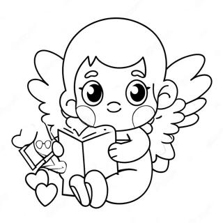 Cupid Romantik Dengan Surat Cinta Halaman Mewarna 96002-35091