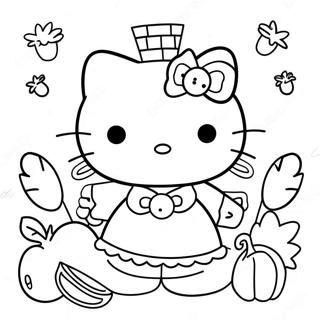 Halaman Mewarna Hello Kitty Hari Kesyukuran 96076-35135